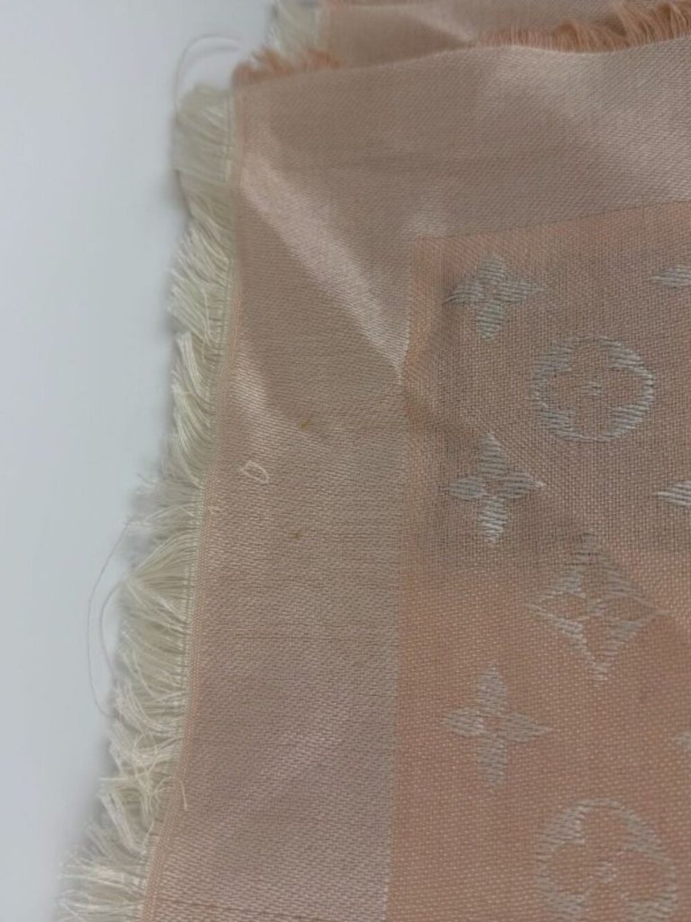 Louis Vuitton Shawl Monogram Pink Silk Wool Vintage Scarf - Picture 9 of 10